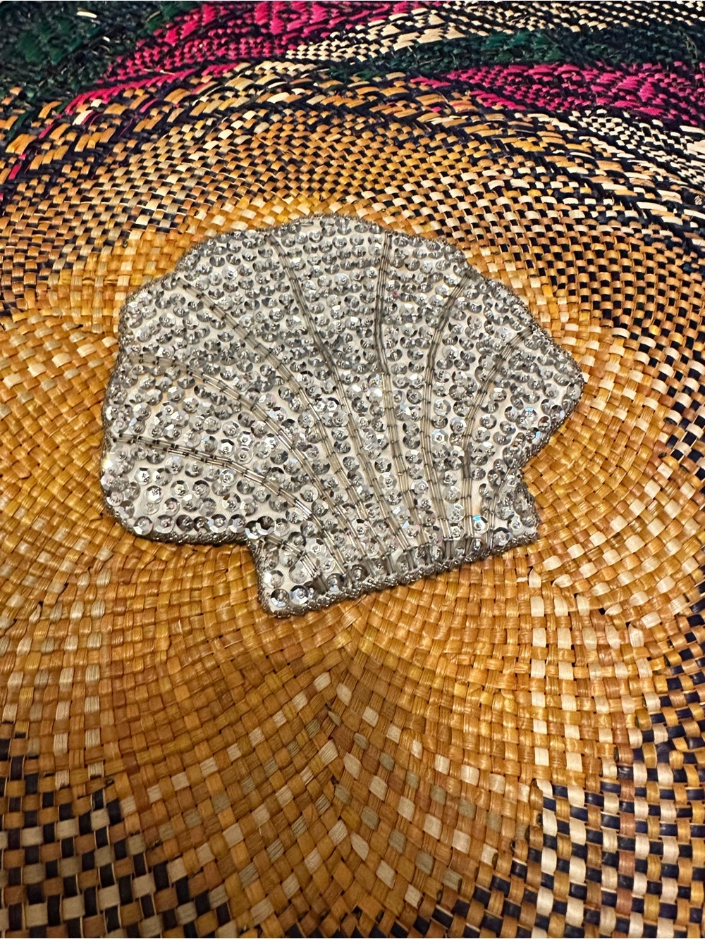 Vintage Sequenced Seashell Mini Clutch